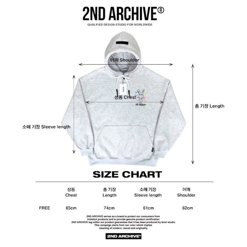 [2nd Archive] 落書きバニー スコッチ パーカー グラフィック プリント (SAB10F)