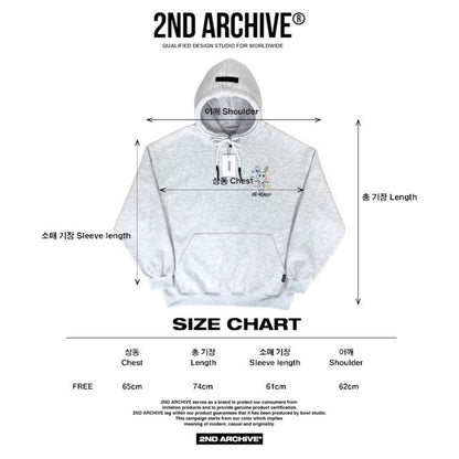 [2nd Archive] 落書きバニー スコッチ パーカー グラフィック プリント (SAB10F)