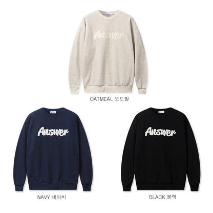 [Potato Club]  "Answer"  Embroidered  English Lettering Sweater (PTC17)