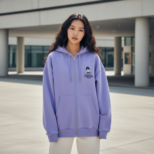 Knit Cap Bear Zip Hoodie - Front