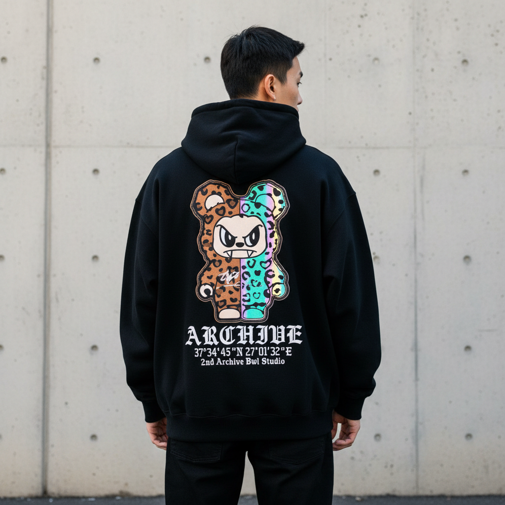 Leopard Bear Hoodie - Back