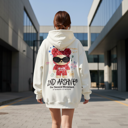 Pink Leopard Sunglasses Hoodie Back