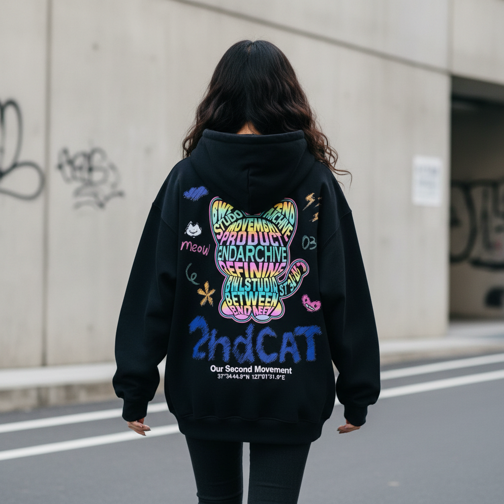 Reflective 2nd Cat Hoodie - Back