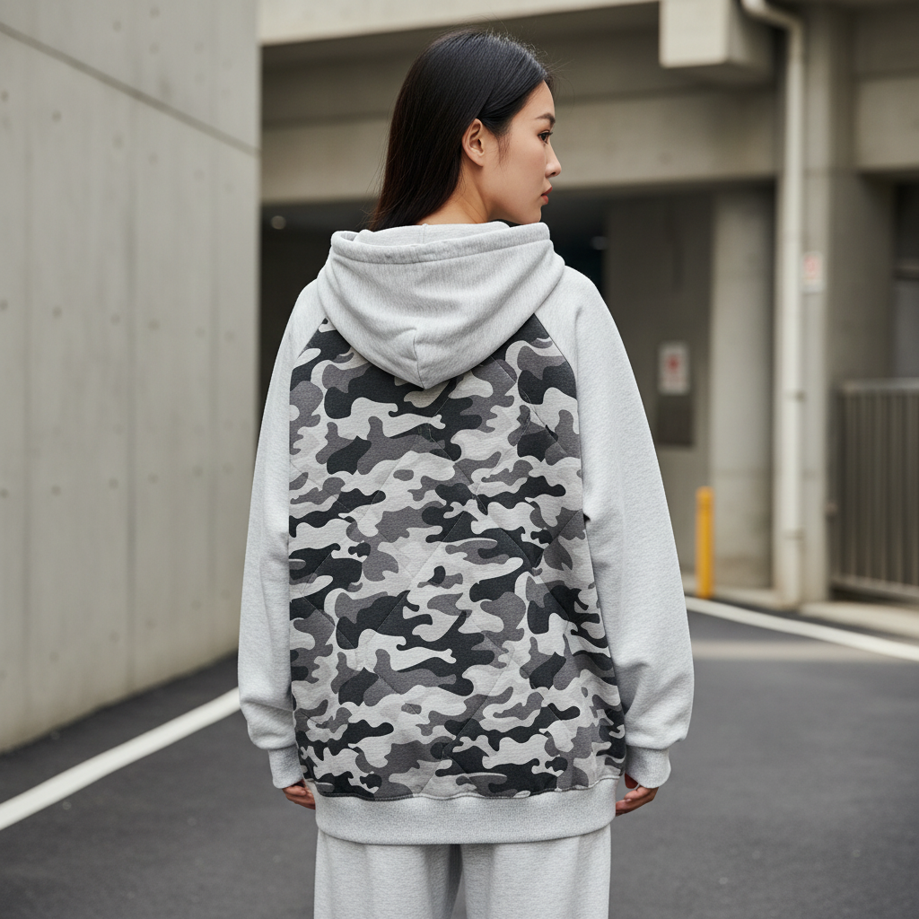Seoul Camo Padded Hoodie - Back