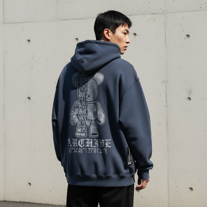 Studs Half Bear Hoodie - Back