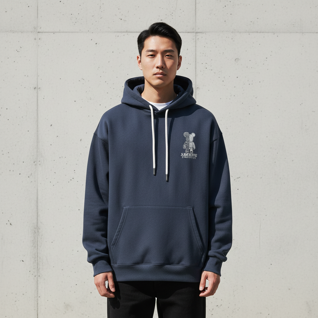 Studs Half Bear Hoodie - Front