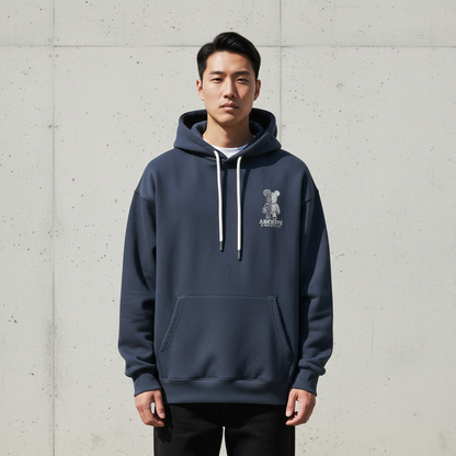 Studs Half Bear Hoodie - Front