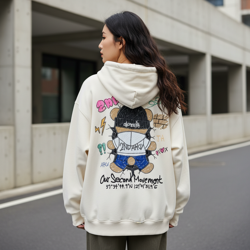 Twisted Bear Zip-up Hoodie - Back